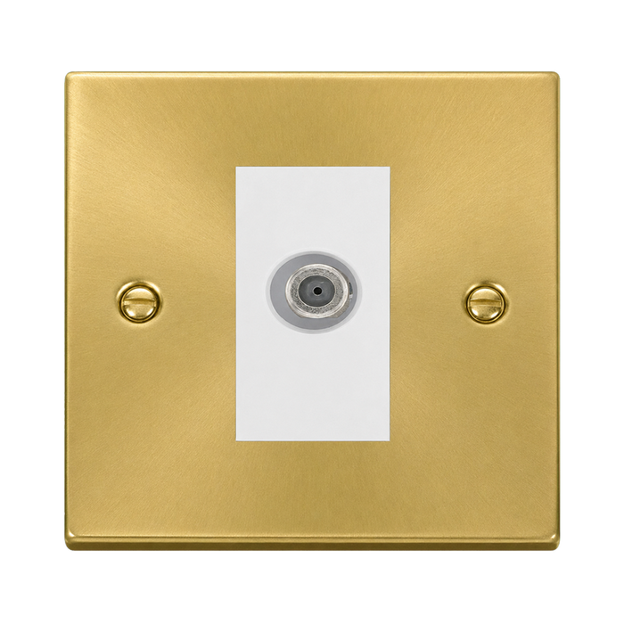 Click Deco Satin Brass Satellite Socket VPSB156MWH