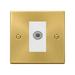 Front view of Click Deco Satin Brass Satellite Socket