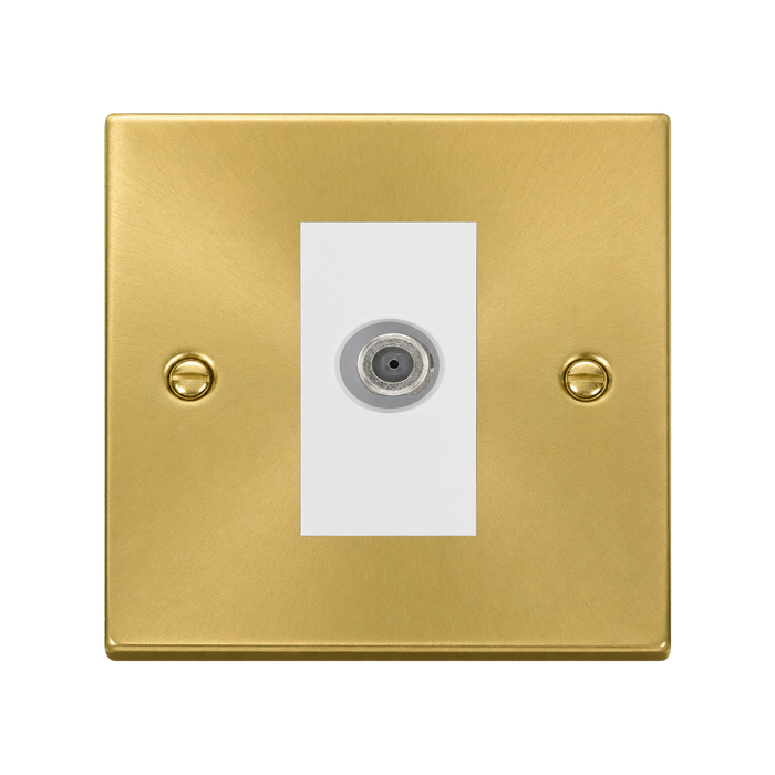 Click Deco Satin Brass Satellite Socket VPSB156MWH