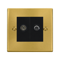 Click Deco Satin Brass TV and Satellite Socket VPSB157MBK