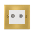 Click Deco Satin Brass TV and Satellite Socket VPSB157MWH