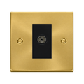 Click Deco Satin Brass Isolated TV Socket VPSB158MBK