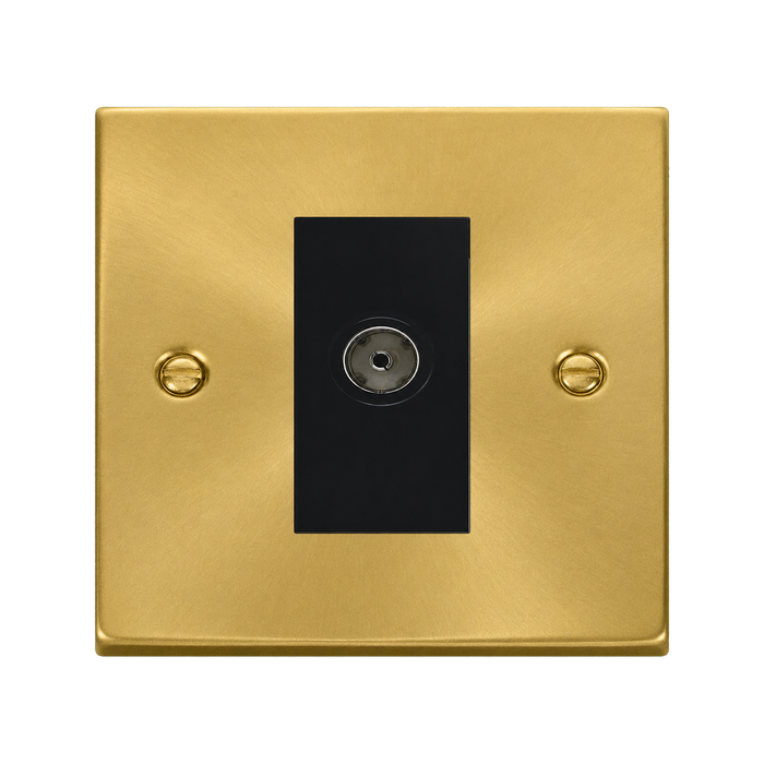 Click Deco Satin Brass Isolated TV Socket VPSB158MBK