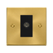 Front view of Click Deco Satin Brass Isolated TV Socket