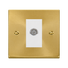 Front view of Click Deco Satin Brass Isolated TV Socket