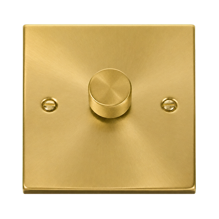 Click Deco Satin Brass 1G LED Dimmer Switch VPSB161