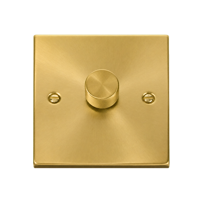 Click Deco Satin Brass 1G LED Dimmer Switch VPSB161