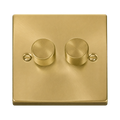 Click Deco Satin Brass 2G LED Dimmer Switch VPSB162