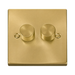 Click Deco Satin Brass 2G LED Dimmer Switch VPSB162