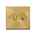 Click Deco Satin Brass 2G LED Dimmer Switch VPSB162