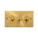 Front view of Click Deco Satin Brass 3G LED Dimmer Switch