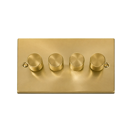 Front view of Click Deco Satin Brass 4G LED Dimmer Switch