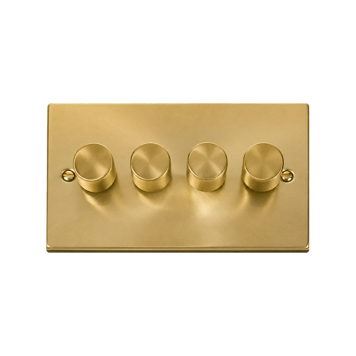 Click Deco Satin Brass 4G LED Dimmer Switch VPSB164