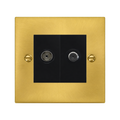 Click Deco Satin Brass TV and Satellite Socket VPSB170MBK