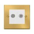 Click Deco Satin Brass TV and Satellite Socket VPSB170MWH