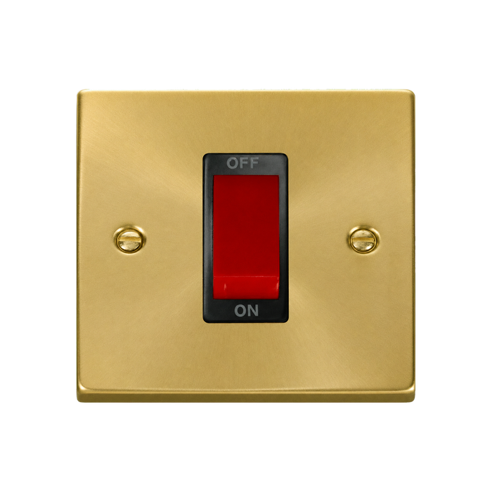 Click Deco Satin Brass 45A Cooker Switch VPSB200BK