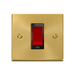 Front view of Click Deco Satin Brass 45A Cooker Switch