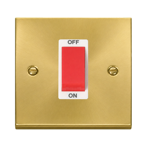 Click Deco Satin Brass 45A Cooker Switch VPSB200WH