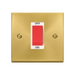 Front view of Click Deco Satin Brass 45A Cooker Switch