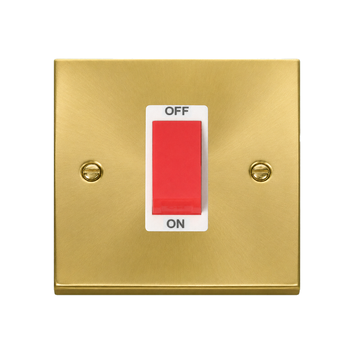 Click Deco Satin Brass 45A Cooker Switch VPSB200WH