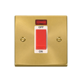 Click Deco Satin Brass 45A Cooker Switch with Neon VPSB201WH
