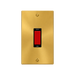 Front view of Click Deco Satin Brass 45A Cooker Switch
