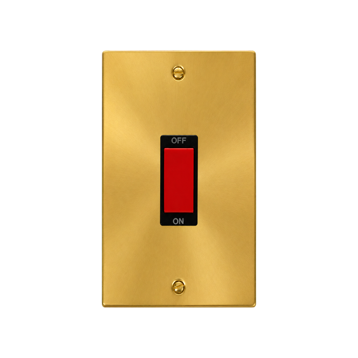 Click Deco Satin Brass 45A Cooker Switch VPSB202BK