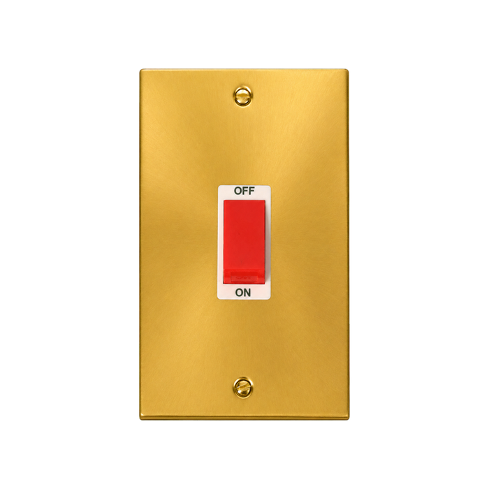 Click Deco Satin Brass 45A Cooker Switch VPSB202WH