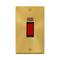 Click Deco Satin Brass 45A Cooker Switch with Neon VPSB203BK