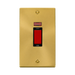 Click Deco Satin Brass 45A Cooker Switch with Neon VPSB203BK