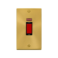 Click Deco Satin Brass 45A Cooker Switch with Neon VPSB203BK