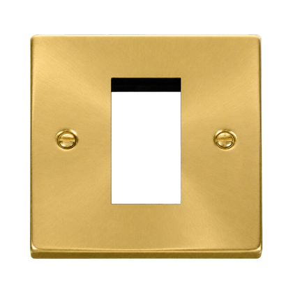 Click Deco Satin Brass Single Aperture Media Module VPSB310