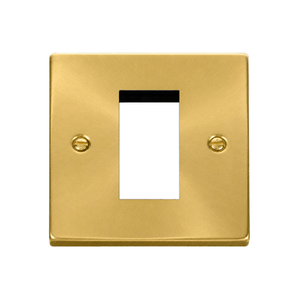 Click Deco Satin Brass Single Aperture Media Module VPSB310