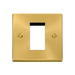 Front view of Click Deco Satin Brass Single Aperture Media Module
