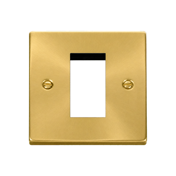 Click Deco Satin Brass Single Aperture Media Module VPSB310