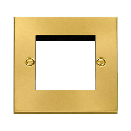 Click Deco Satin Brass Twin Aperture Media Module VPSB311