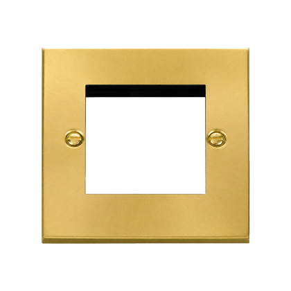 Click Deco Satin Brass Twin Aperture Media Module VPSB311