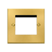 Front view of Click Deco Satin Brass Twin Aperture Media Module