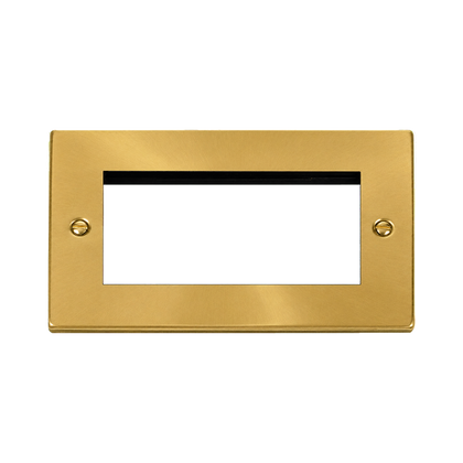 Click Deco Satin Brass Quad Aperture Media Module VPSB312