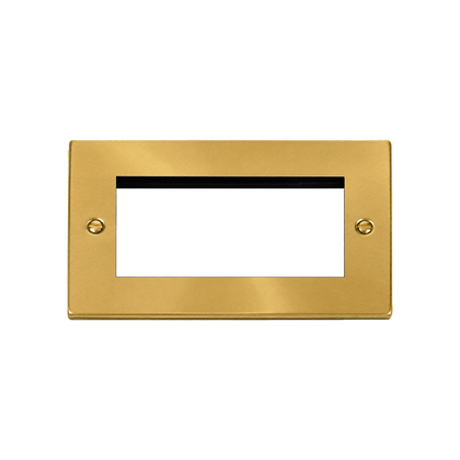 Click Deco Satin Brass Quad Aperture Media Module VPSB312