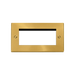 Front view of Click Deco Satin Brass Quad Aperture Media Module