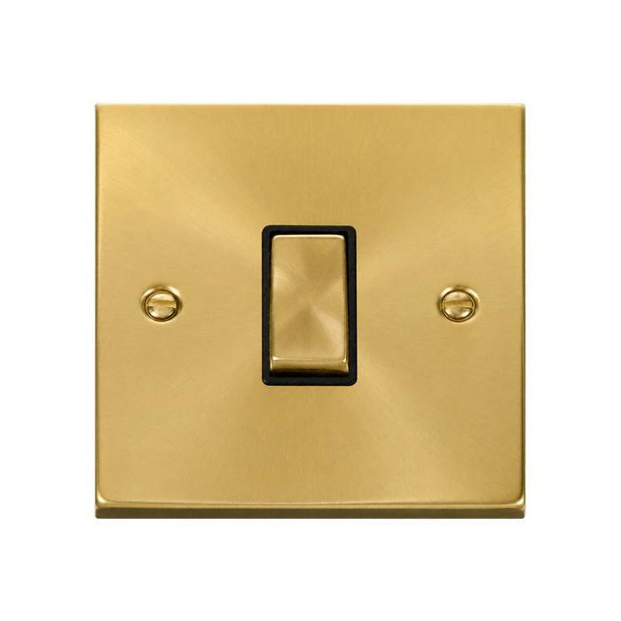 Click Deco Satin Brass 1G Light Switch VPSB411BK