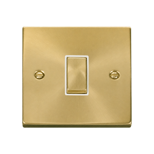 Front view of Click Deco Satin Brass 1G Light Switch