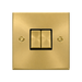 Front view of Click Deco Satin Brass 2G Light Switch