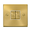 Click Deco Satin Brass 2G Light Switch VPSB412WH