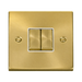 Click Deco Satin Brass 2G Light Switch VPSB412WH