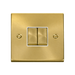 Front view of Click Deco Satin Brass 2G Light Switch