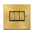 Click Deco Satin Brass 3G Light Switch VPSB413BK