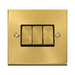Click Deco Satin Brass 3G Light Switch VPSB413BK