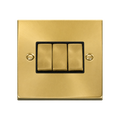 Click Deco Satin Brass 3G Light Switch VPSB413BK